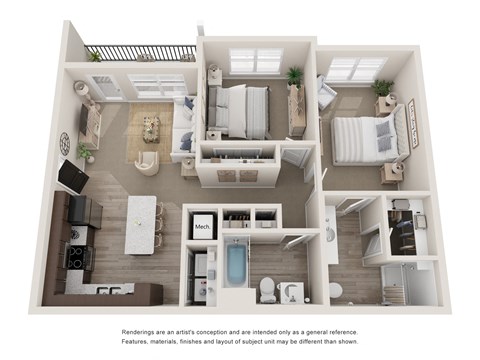 a 3 bedroom floor plan with a bathroom and a living room
